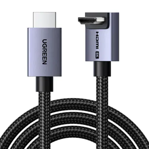 Кабель UGREEN HD188 (85242) HDMI Straight-To-Curved 8K@60Hz Round Cable. Длина: 3м. Цвет: серый космос