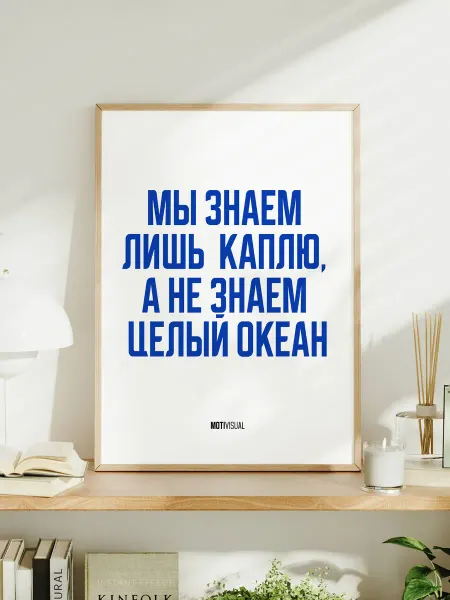 Мотивационный постер A3 "Мы знаем лишь каплю"