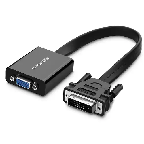 Конвертер UGREEN MM108 (40259) DVI-D to VGA Active Converter Flat Cable. - Цвет: черный