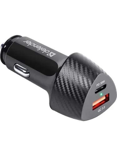 Зарядное устройство автомобильное DEFENDER UCA-92 черный (48Вт, USB Type-A, USB Type-C) (83851)