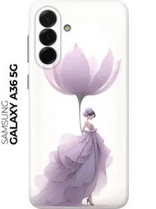 Силиконовый чехол на Samsung Galaxy A36 с принтом "Цветочная девушка"