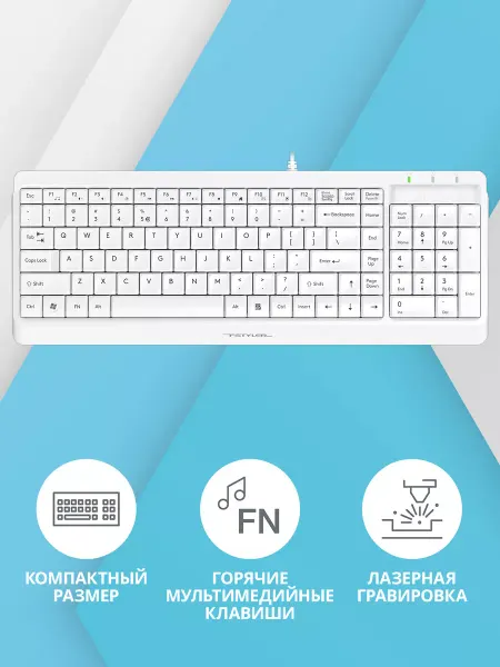 A4TECH Клавиатура A4 Fstyler FK15 белый USB