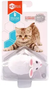 Игрушка для кошек интерактивная, микроробот HEXBUG "Мышка Уайт", белая, 6.5х4х2.8см (США)