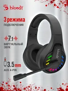 Наушники игровые A4Tech Bloody GR230, черный, мониторные, беспроводные bluetooth