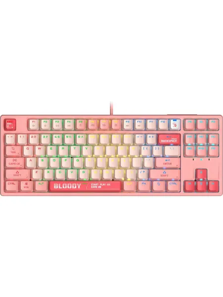 A4TECH Игровая клавиатура S87 USB ENERGY розовый