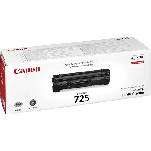 Картридж для лазерного принтера Canon 725, черный, оригинал