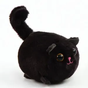 Мягкая игрушка Кот , 8 см, чёрная