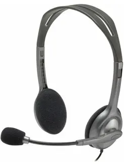 Компьютерная гарнитура Logitech Stereo Headset H111, серый (981-000593)