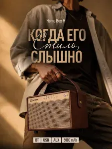 Портативная колонка AIRTONE Home Box M Коричневая