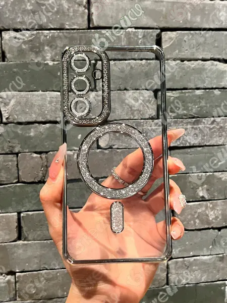 О'кейси Чехол на Samsung Galaxy A55 MagSafe со стразами
