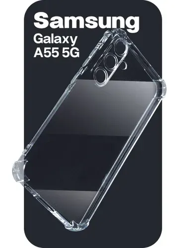 Прозрачный чехол на Samsung Galaxy A55 (Чехол на Самсунг А55) с защитой камеры