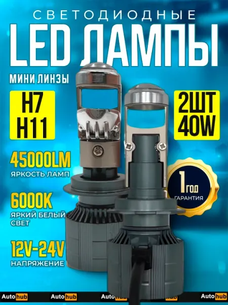 Автомобильные светодиодные мини линзы H7 и H11, LED лампы A6 Mini