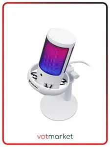 Микрофон для компьютера игровой для стрима VOROTEX A6 белый