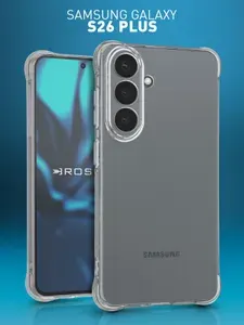 Противоударный чехол для Samsung Galaxy S26+, S26 Plus (Самсунг Галакси С26 Плюс) с усиленными углами и защитой модуля камер, силиконовый прозрачный ROSCO