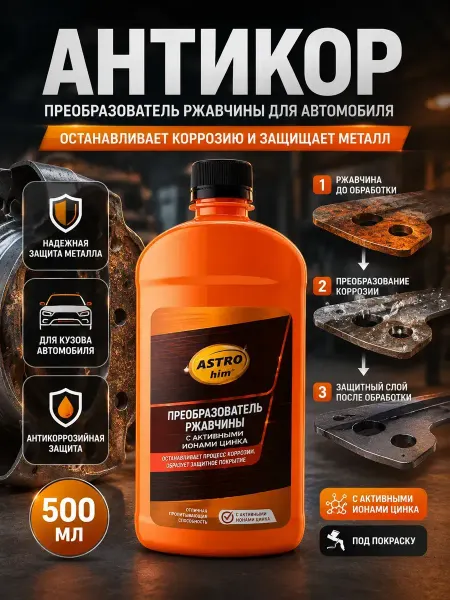 ABMESKY Преобразователь ржавчины с цинком антикор для авто