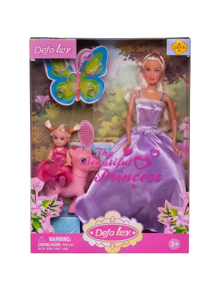 ABtoys (АБтойс) Кукла Defa Lucy Волшебный мир в розовом платье в наборе с ку