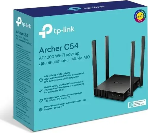 TP-Link ARCHER C54- Двухдиапазонный WiFi роутер AC1200 с поддержкой MU-MIMO