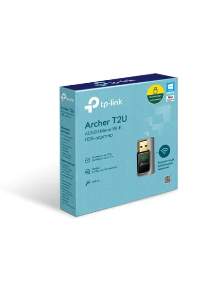 Archer T2U Компактный двухдиапазонный USB адаптер с поддержкой Wi-Fi AC600