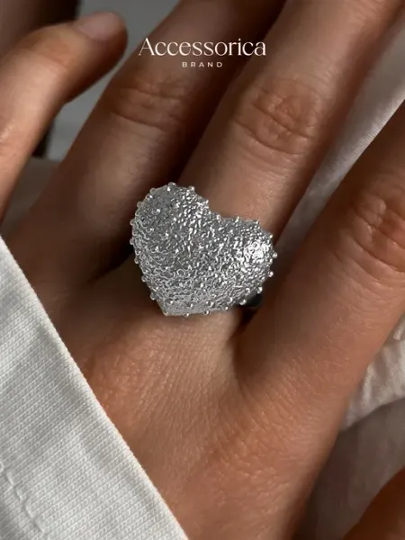 Аксессорика Кольцо бижутерия сердце крупное Accessorica