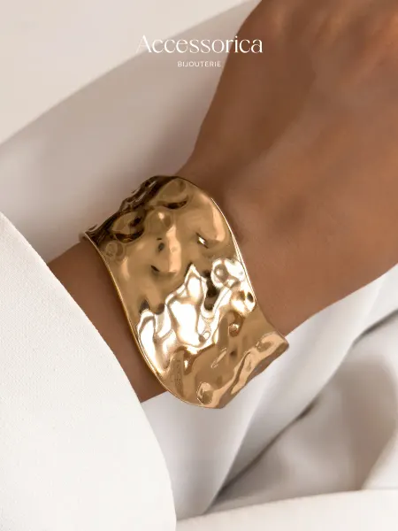 Аксессорика Браслет на руку кафф широкий асимметрия Accessorica