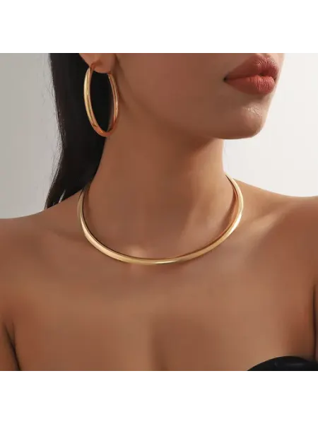 LV accessories Комплект бижутерии чокер и серьги круглые