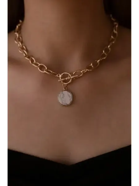 J&A ACCESSORIES AND GIFTS J&A Колье с кулоном Цепочка на шею с медальоном Цепь с замоч…