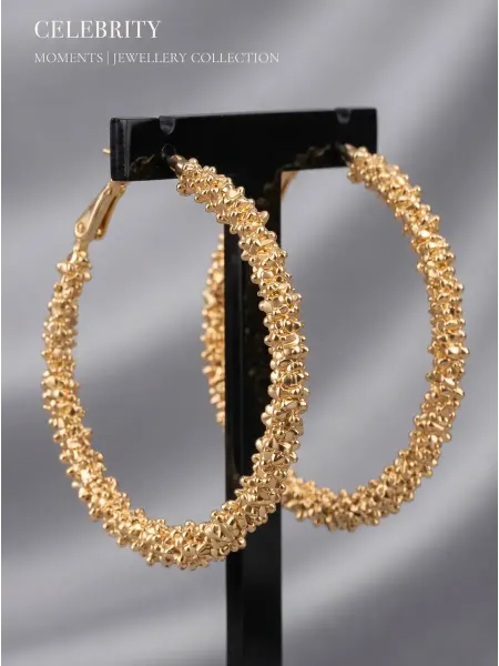 CELEBRITY ACCESSORIES Серьги кольца большие бижутерия под золото