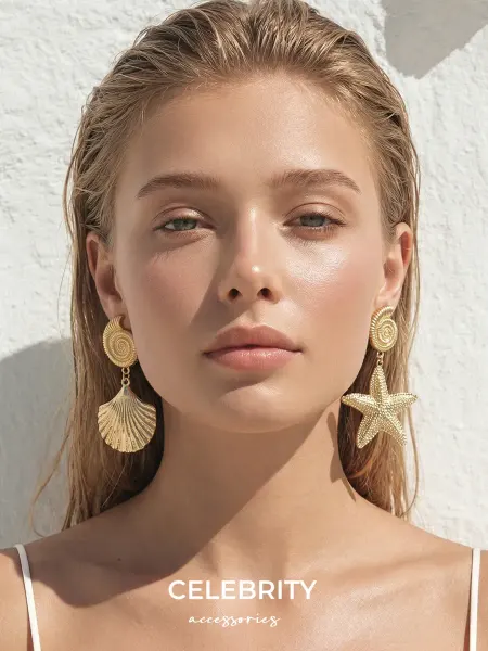 CELEBRITY ACCESSORIES Серьги бижутерия крупные разные под золото