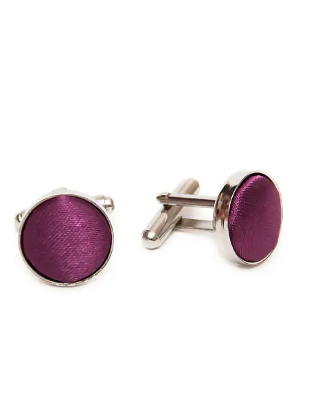 Churchill accessories Запонки классика фиолетовая ткань