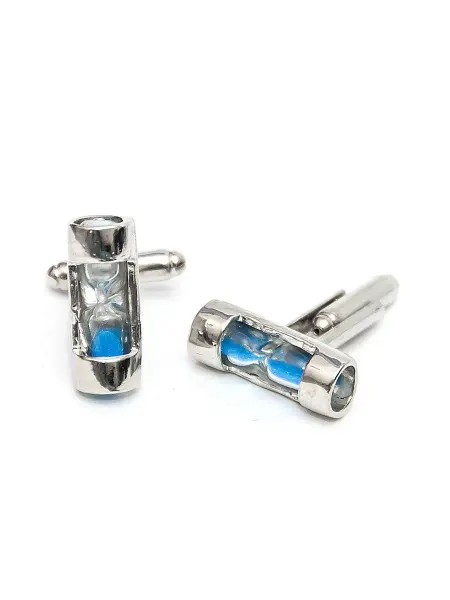 Churchill accessories Запонки песочные часы синие