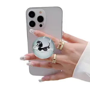 Попсокет держатель для смартфона, "Песик" круглый объемный попсокет для телефона