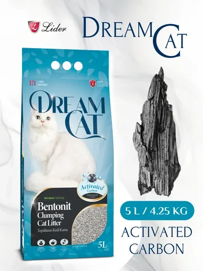 Комкующийся наполнитель DreamCat Activated Carbon, для кошачьего туалета, 5 л