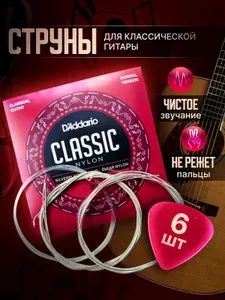 Струны для классической гитары нейлоновые D'Addario EJ27N Комплект