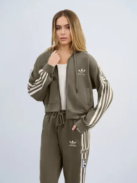 Adidas Теплая спортивная толстовка на молнии с капюшоном
