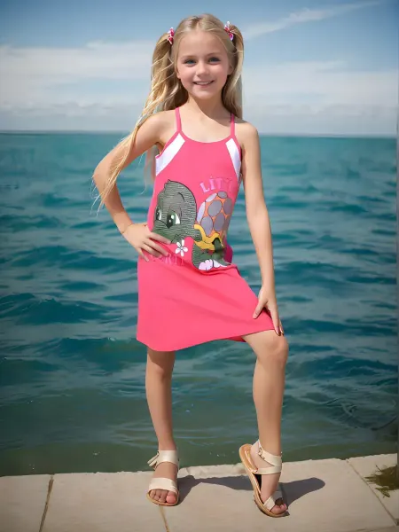 ADK Kids Туника-платье пляжная-уличная хлопковая для дома