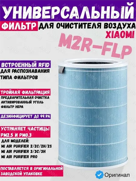 Xiaomi Воздушный фильтр для очистителя воздуха Xiaomi Mi Air Purifier (M2R-FLP) голубой