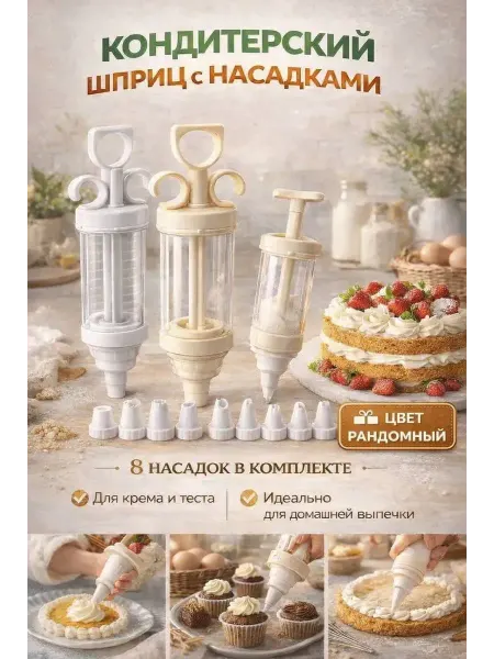 DA04 Шприц кондитерский с насадками многоразовый для крема