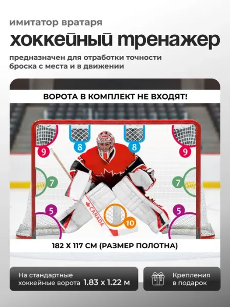 CVT Хоккейный тренажер "Имитатор вратаря" баннер (182х117 см)