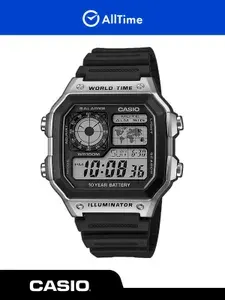 Часы мужские Casio Illuminator AE-1200WH-1CVEF / Часы наручные электронные водонепроницаемые кварцевые большие