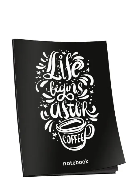 Попурри Блокнот с черными листами. Life begins after coffee. А5