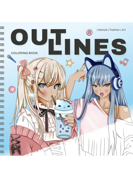 Outlines Раскраска скетчбук Anime Teens Аниме и манга