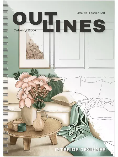 Outlines Раскраска скетчбук Interior Designer Дизайн интерьера