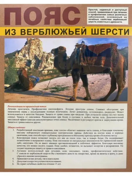 Aidashop Пояс из верблюжьей шерсти