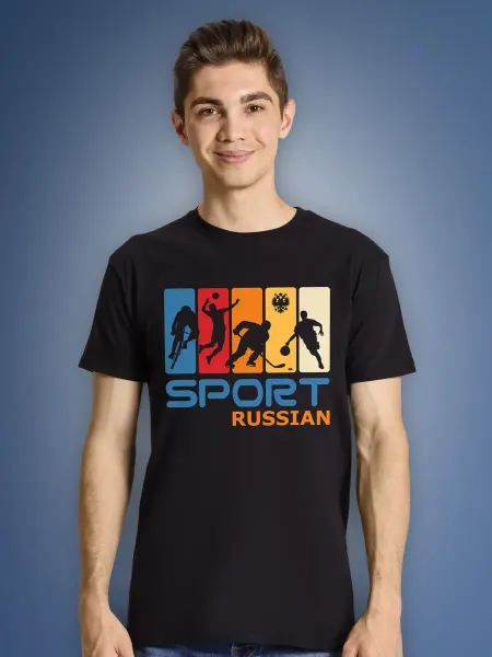 Aika "Яркость и стиль в спорте" Футболка "Спорт" - "Russian Sport"