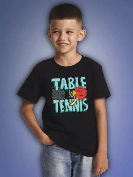 Aika "Яркость и стиль в спорте" Детская футболка "Table tennis" с ракетками