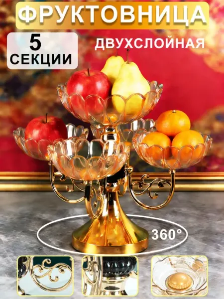 Aikenn Фруктовница конфетница этажерка ярусная пластиковая