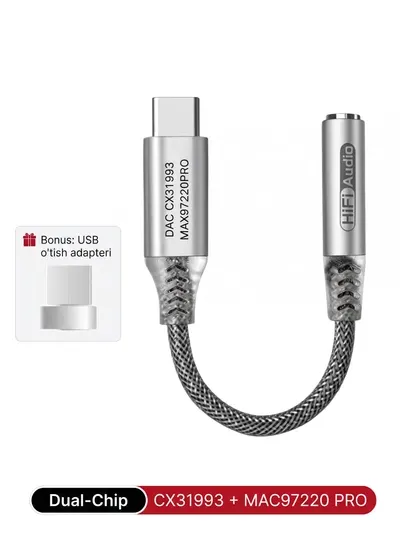 Аудио переходник Kosen, с Type-C на 3.5мм jack, адаптер для наушников 16-32 Bit/48-384kHz - Периферия и аксессуары