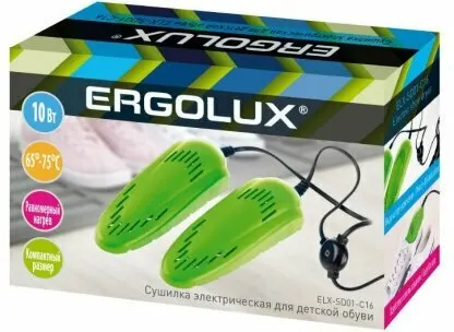 Сушилка для обуви Ergolux ELX-SD01-C16 220-240В 10Вт температура нагрева 65-75 градусов, 13979
