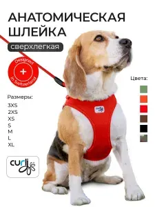 Шлейка для собак мелких пород Curli Air Mesh анатомическая