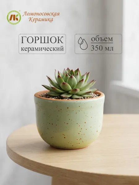Горшок для цветов "Ломоносовский" (сиреневый) 350 мл, керамика